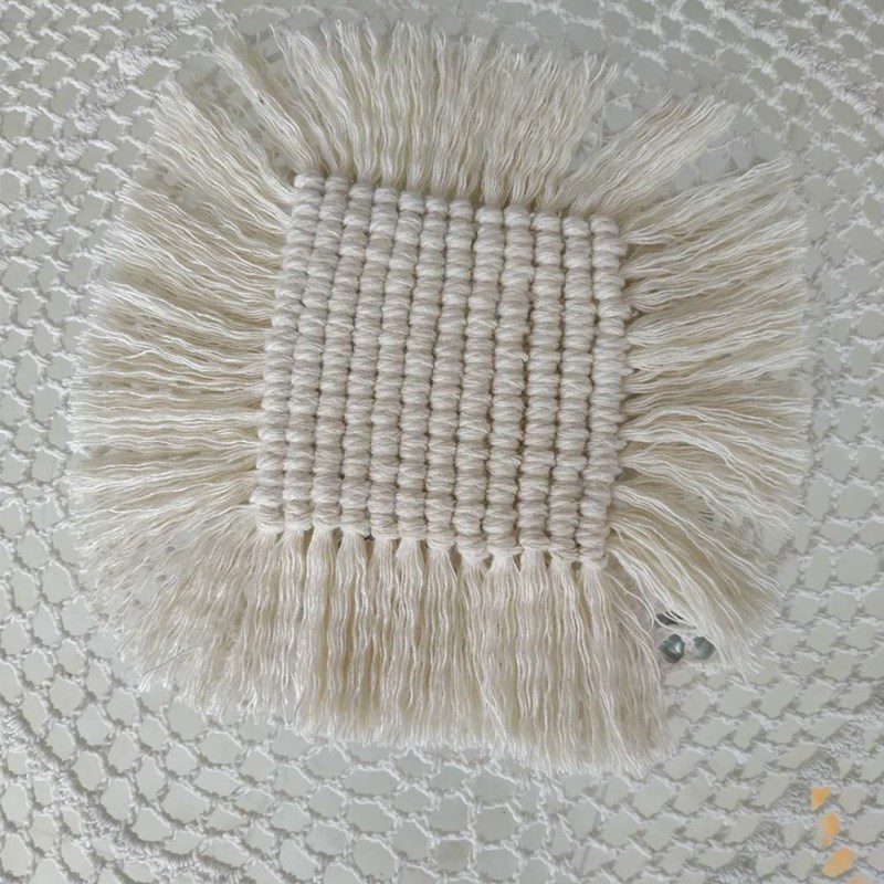 棉绳茶杯垫餐垫流苏手工编织杯垫隔热民宿装饰酒吧厨房家居DIY杯垫餐垫流苏垫详情6