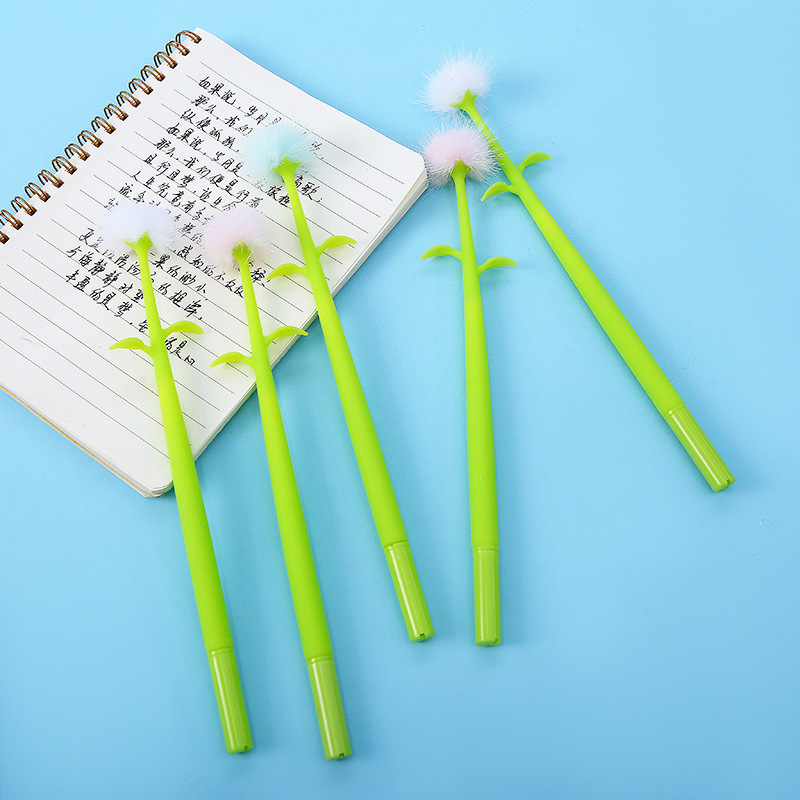zf2127 Creative Silicone Dandelion Gel Pen, Simulated Flower Ball Pen, Cute Plush Ball, Ball Signature Pen pic 29