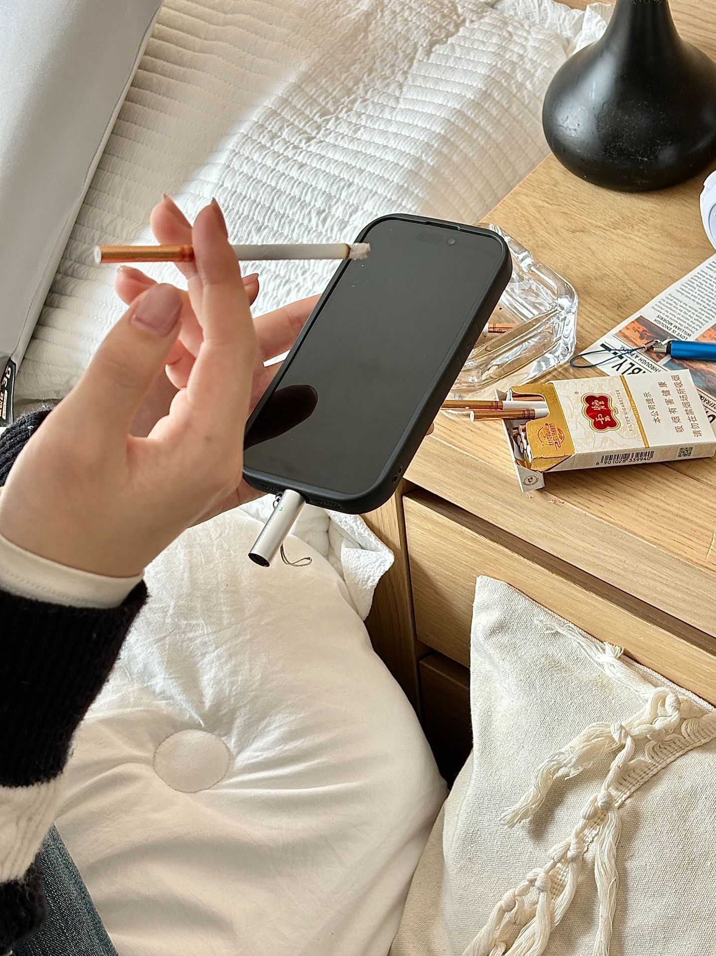 合金材质吹气振动防风TYPE-C手机点烟器便携迷你点火器即插即用详情45