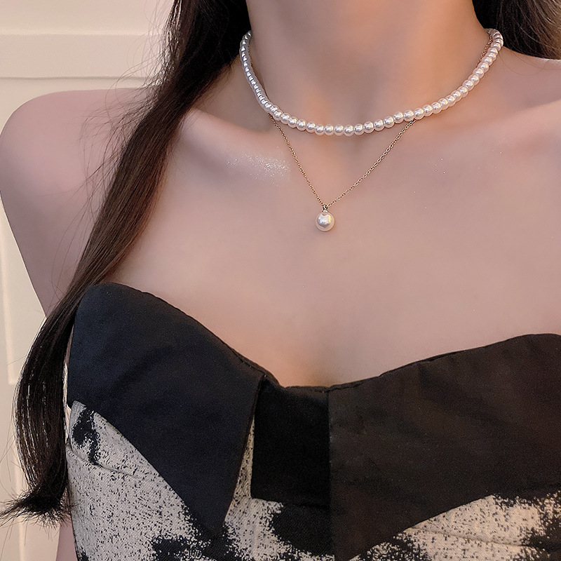 French retro high-end pearl necklace with a unique feminine charm, simple and elegant sweater chain, gentle and fairy-like accessory pic 33