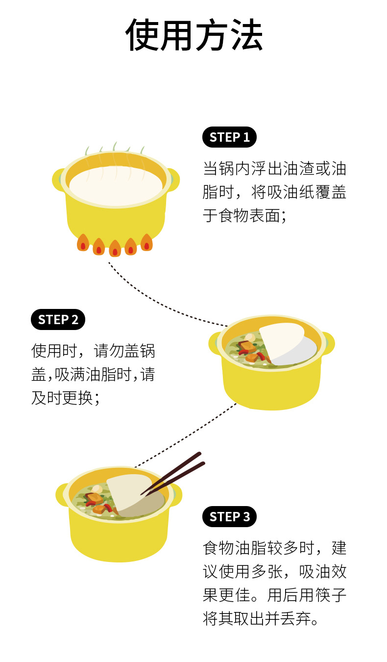 FaSoLa household disposable oil-absorbing paper, kitchen cutting to remove foam, oil-filtering paper, food-grade soup-making oil-absorbing paper pic 15
