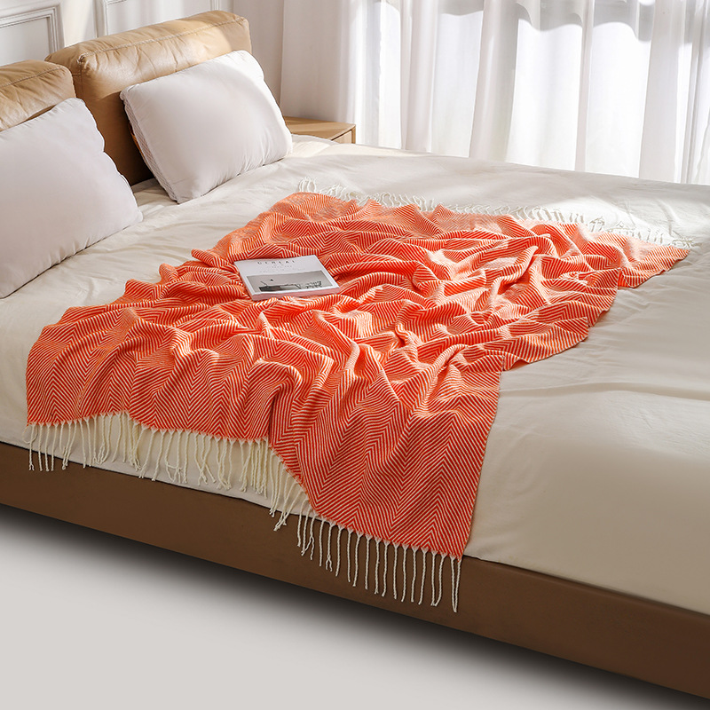 Sofa cover blanket, bed tail cover blanket, woven blanket, air conditioning blanket, shawl blanket, summer cooling blanket, nap blanket, towel wholesale pic 35