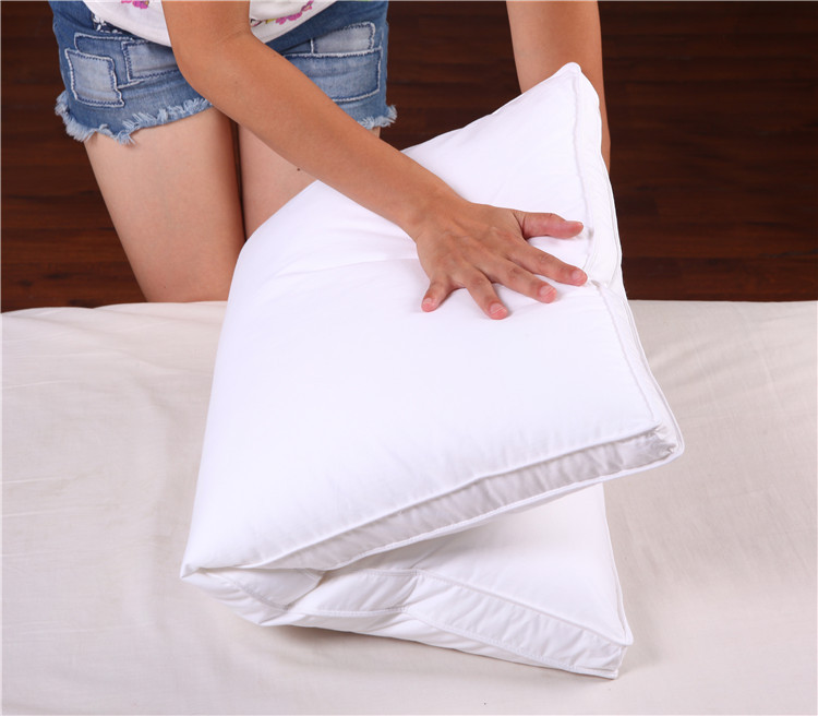 Wholesale five-star hotel pillow cores made of all-cotton feather velvet, adult single-person student neck protection pillows pic 19