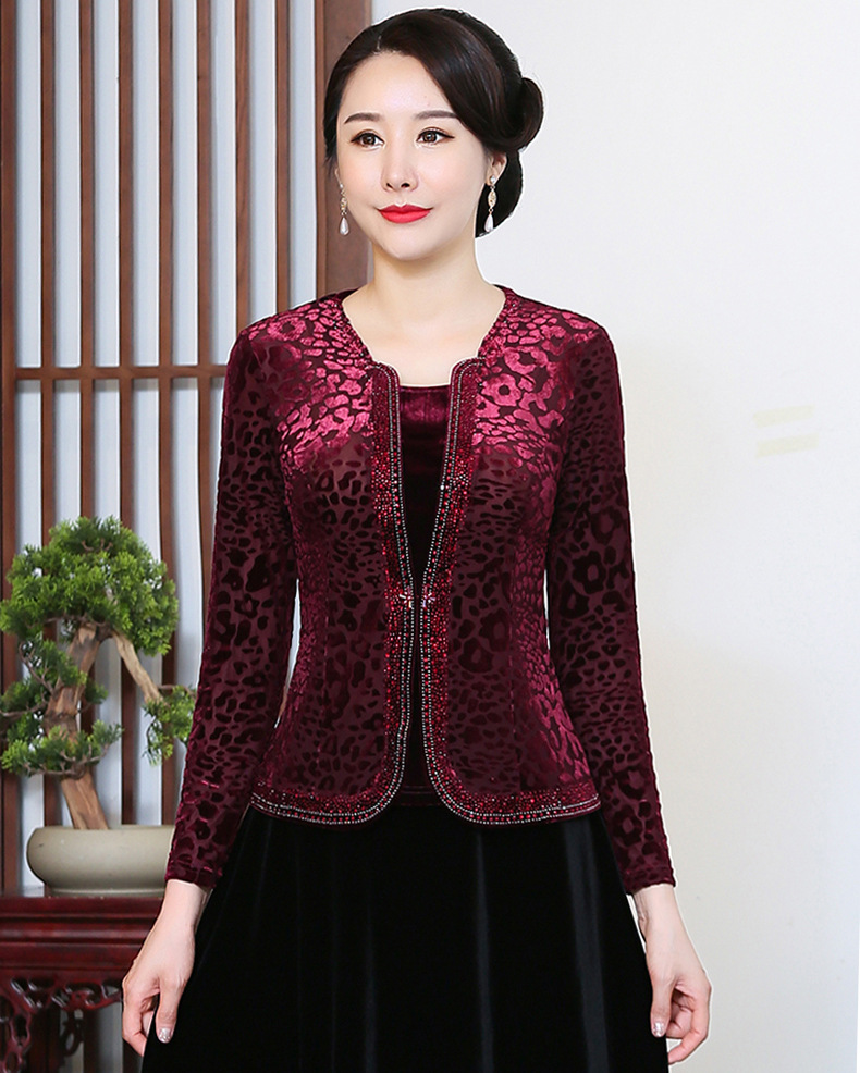 Chenwei wei terciopelo otoño top de las mujeres tamaño más grande slim slim barriga vestido de la madre 2022 nueva camiseta de las mujeres pic 4