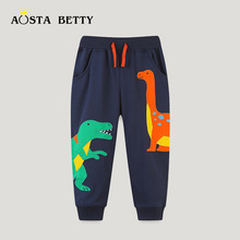 欧美风格儿童卫衣裤子秋季新款男童运动裤中小童挖掘机刺绣款长裤详情21