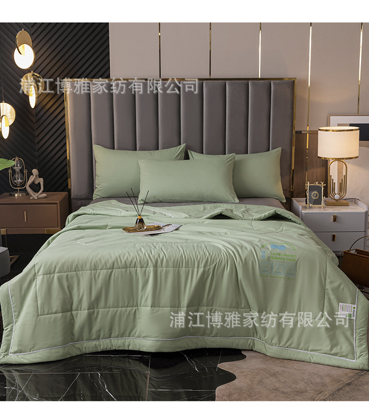 Wholesale high-density woven soy protein fiber summer air-conditioned quilts and reactive printing skin-friendly and breathable summer cooling quilts from the manufacturer pic 22