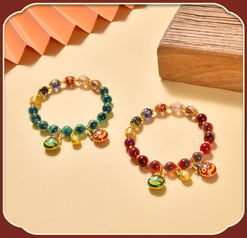 多宝金箔琉璃手串半糖吞金兽蓝白色糖心玛瑙转手链女水晶饰品佛珠文玩手串文玩手串琉璃手串手串情侣详情10