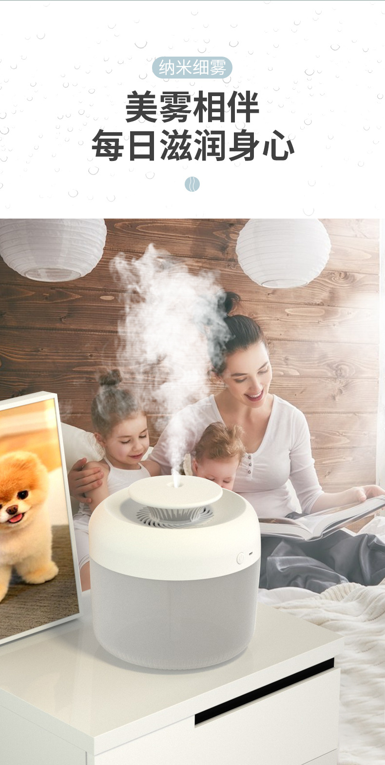 Creative usb large-capacity home silent office aromatherapy night light, air humidifier, gift alcohol wholesale pic 19