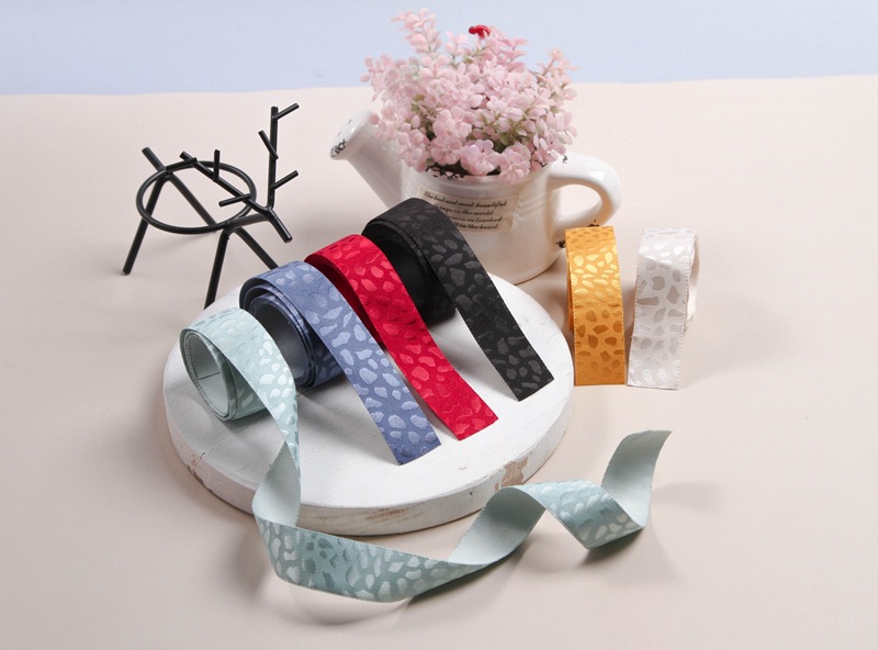 Korean version leopard print embroidered jacquard webbing diy bow hair accessory gift floral packaging pet brooch chest strap pic 6