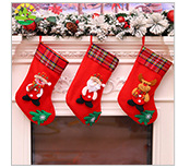 Christmas stocking series, Christmas stockings, dancing dolls, fences, Santa Claus, snowmen, gift stockings, candy stockings pic 22