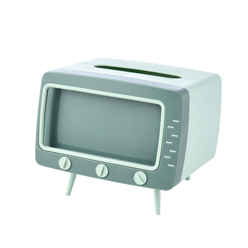 TV, tissue box, light luxury plastic living room coffee table, multi-functional storage box pic 5