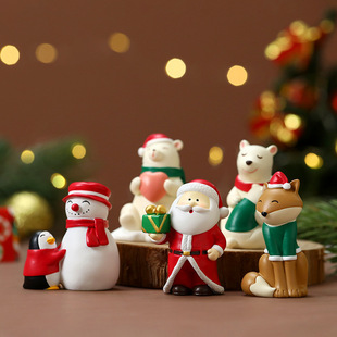 Christmas animal gifts, creative resin ornaments, Christmas rabbits, snowmen, elderly people, elk tabletons, home and living room decorations pic 10