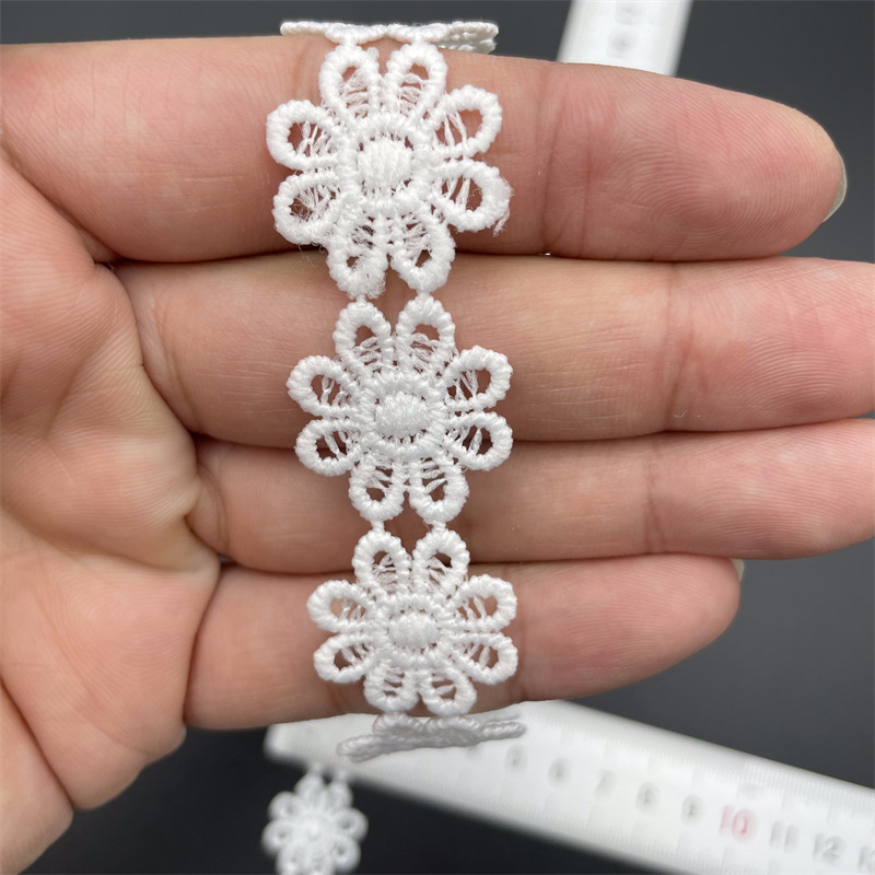 New Lolita embroidery water-soluble lace, milk silk single-sided small flower wave lace, lace with barcode pic 95