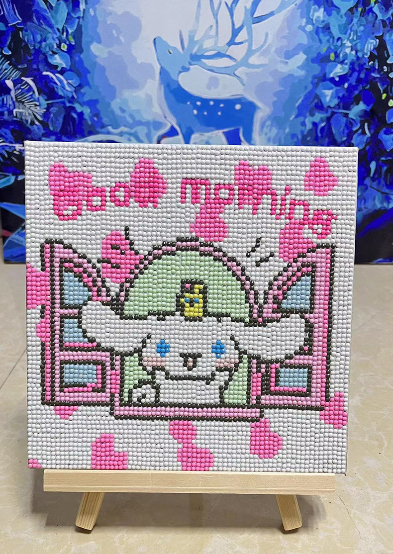 正版正品儿童手工益智点钻画卡通女孩贴画地摊热卖DIY钻石画满钻详情8