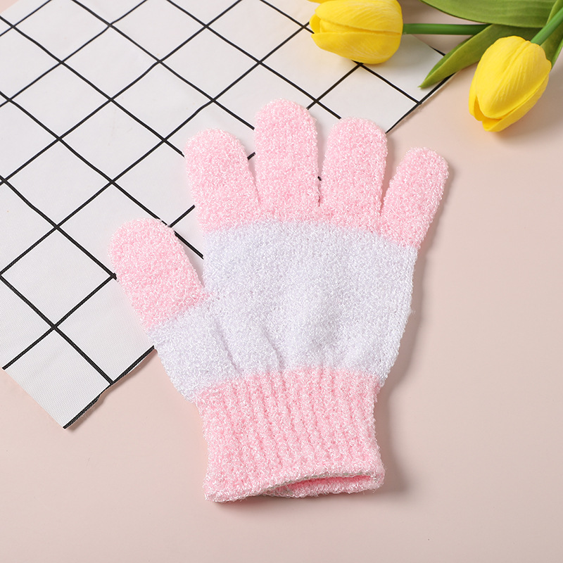 2022新款洗澡手套混色五指涤纶沐浴手套浴室大澡堂专用搓澡手套详情19