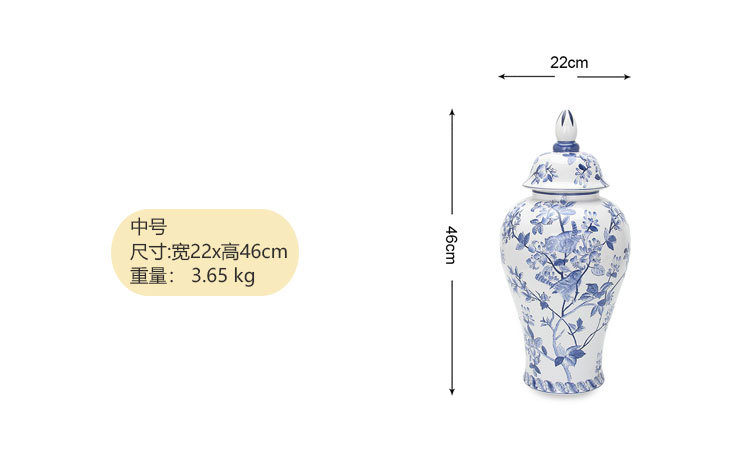 New Chinese-style blue and white landscape hand-painted general jars, Jingdezhen ceramic vases, storage jars, decorative ornaments and handicrafts pic 4