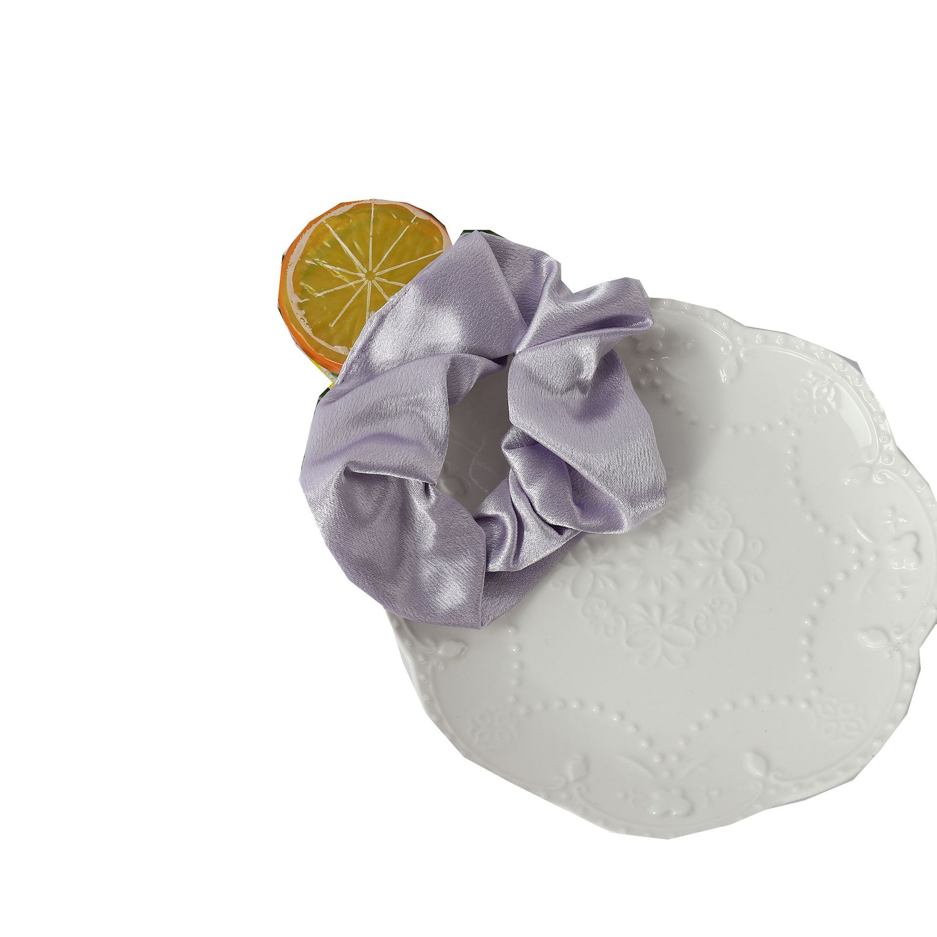 Cross-border solid-color crystal satin hair tie, elegant headwear, simple hair tie, hair accessory, small hair band, large fat intestine hair band pic 32