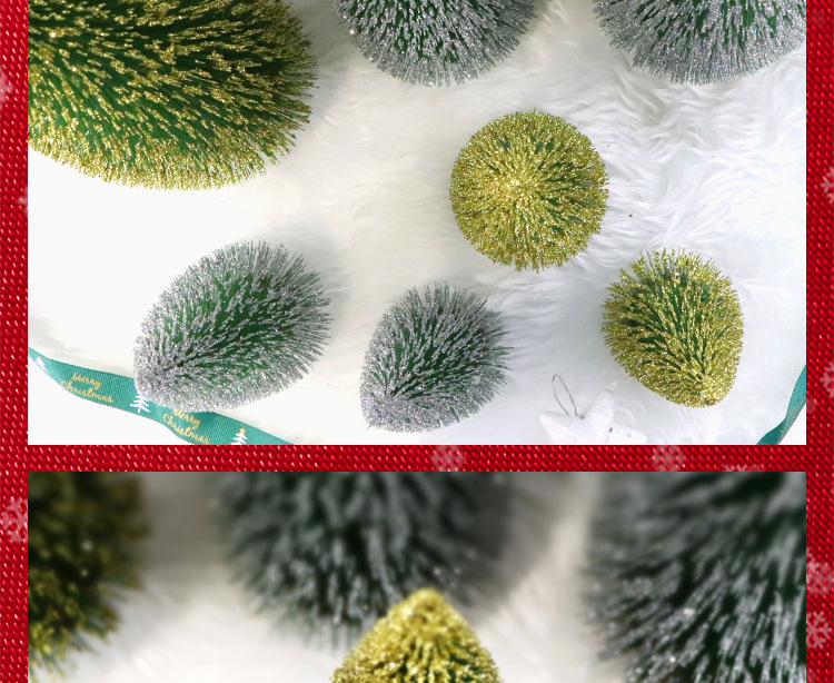 Mini gold and silver pink Christmas pine needle tree Christmas decoration with a simulated wooden base Christmas tree bedroom decoration is in full bloom pic 39