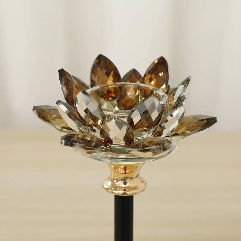 2022 New Style crystal candlestick New Year Gift, multi-specification Lotus Company wedding home metal props pic 7