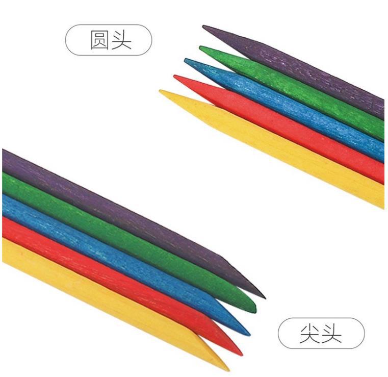 Bestsellers in foreign trade: 100 pieces per pack of nail art, colorful orange wood sticks, beauty wood sticks, dead skin push point drill, double-ended beech wood sticks pic 1