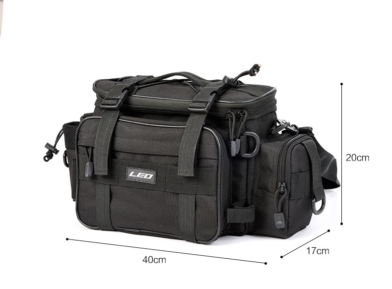 27852 LEO/ Leou [Black Multi-functional LUER Bag] LUER Fishing tackle Crossbody Bag Camera Bag for Outdoor use pic 3