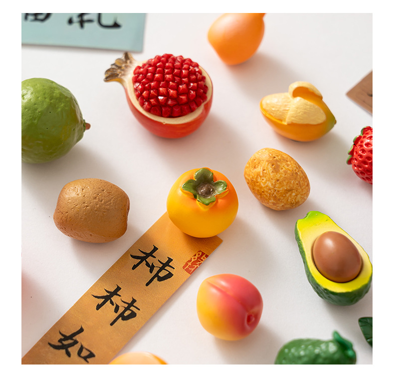 Creative simulation fruit refrigerator stickers, food toys, three-dimensional diy mini resin magnetic stickers, home and kitchen magnetic decoration pic 22