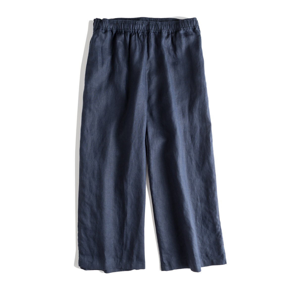 春夏新款法国亚麻阔腿裤九分休闲文艺宽松松紧腰抽绳女式麻裤#000详情6