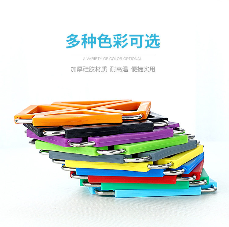 Creative anti-scald and anti-slip silicone pads, high-temperature resistant stainless steel pot pads, foldable heat-insulating table MATS as gifts pic 5
