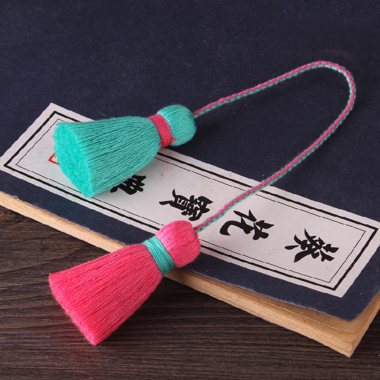 New color-offset double-ended cotton thread tassel handcrafted clothing, cheongsam with lapel button and Chinese-style classical tassel pendant pic 25