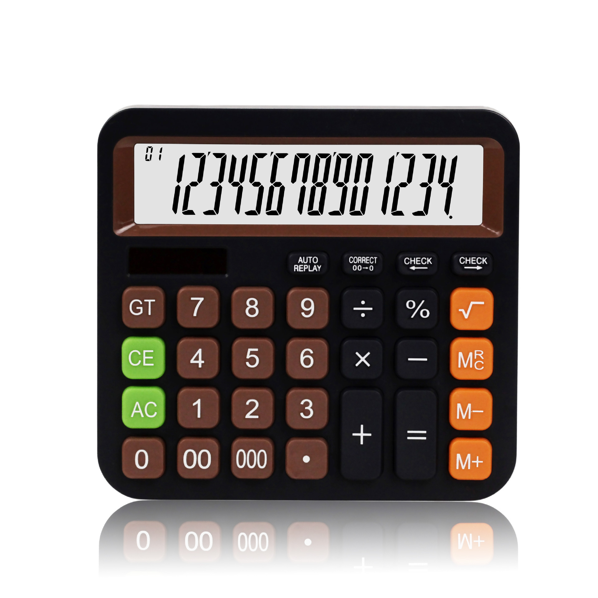 CT-2514 彩色桌面办公学习计算器太阳能双能源简约计算器详情7