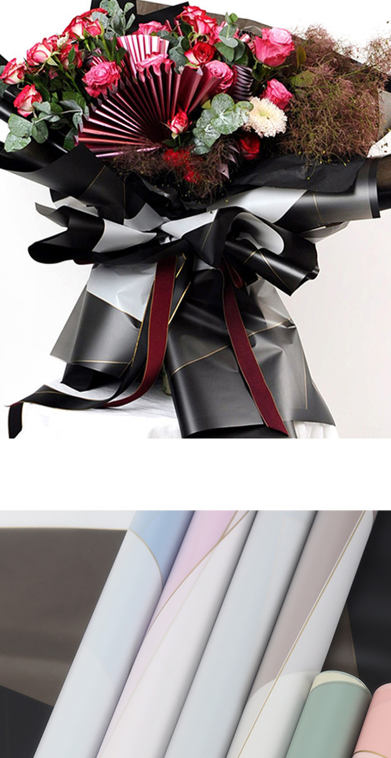 满缘花材七夕新款鲜花包装纸批发韩式防水花束包装纸诺莎纸磁力线详情11