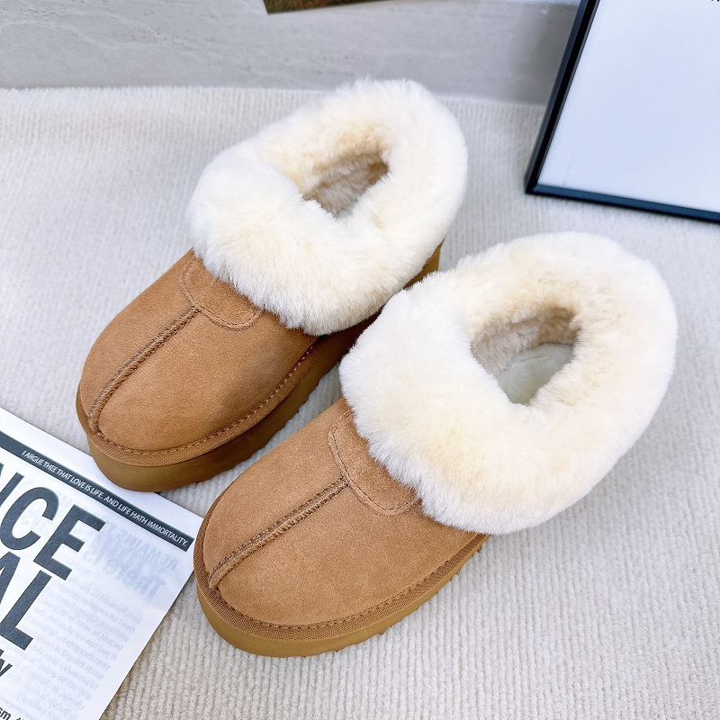 Tazz塔茨特厚底牛皮雪地靴女皮毛一体冬季i ugg i女鞋一脚蹬棉鞋详情12