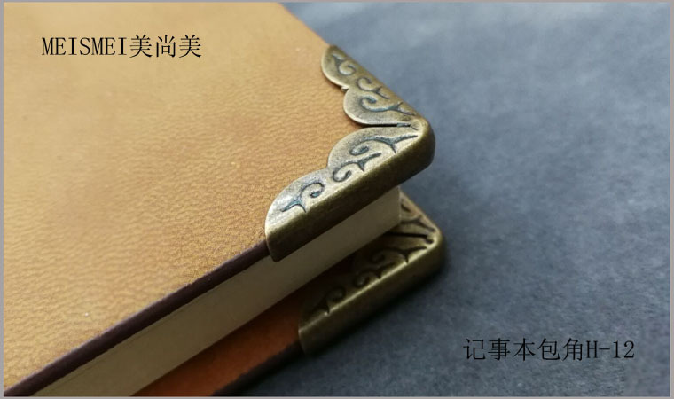 Little Yellow Ox notebook metal corner protectors, notebook corner accessories, cowhide notebook corner protectors, book corner protectors pic 7