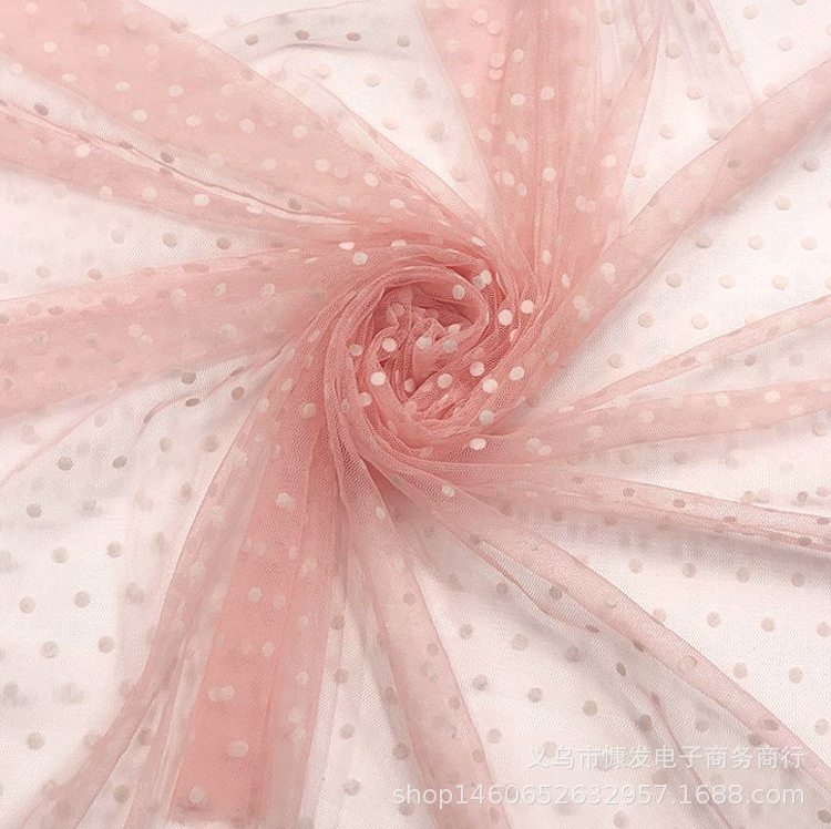 0.5CM flocked polka dot soft mesh fabric summer dress fabric, DIY clothing fabric, accessories, headwear, mesh fabric handicrafts pic 8