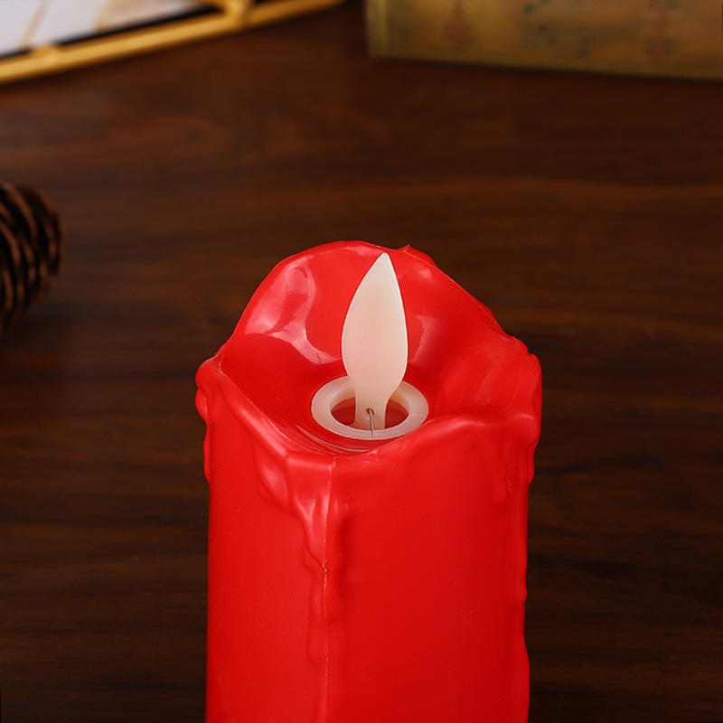 Plastic simulation candle lamp, led electronic candle, swinging teardrop surface decorative handicraft and display piece pic 9