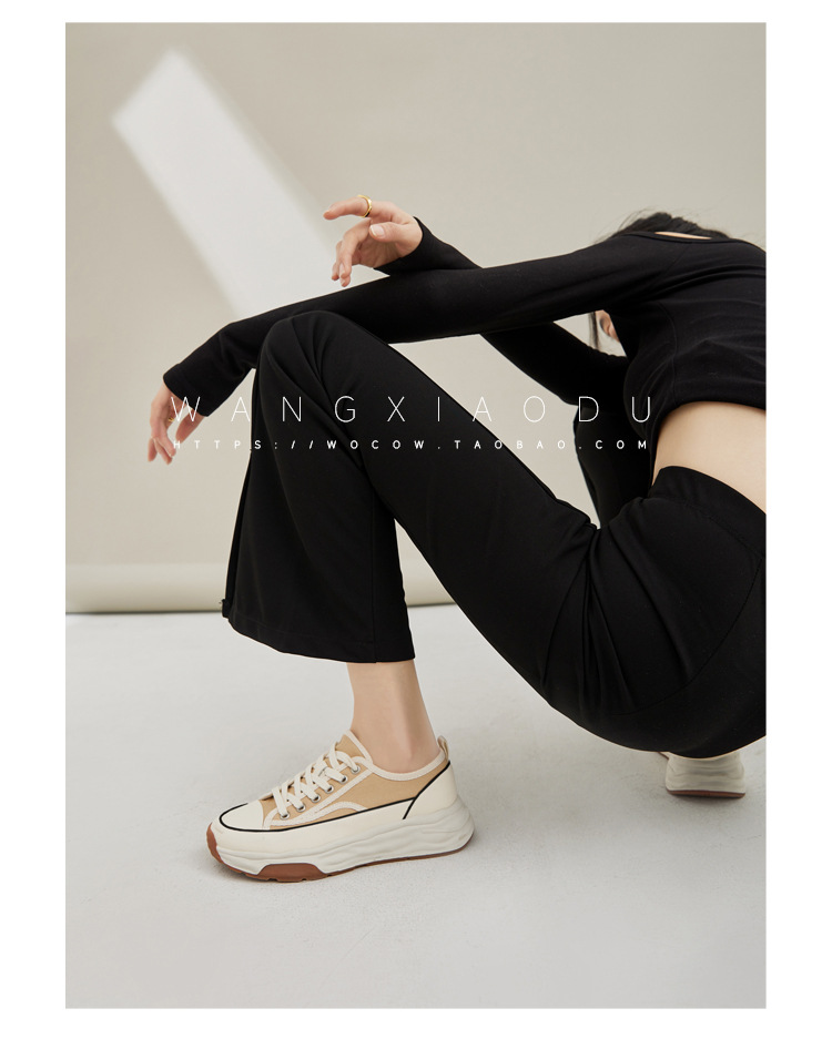 【澜柜】北海道 厚底系带帆布鞋女2022年新款网面平底小白鞋子女详情70