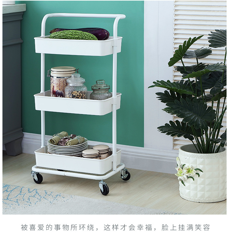 New kitchen and bathroom multi-layer storage rack, bathroom trolley, mobile and easy-to-organize rack, living room storage rack pic 16