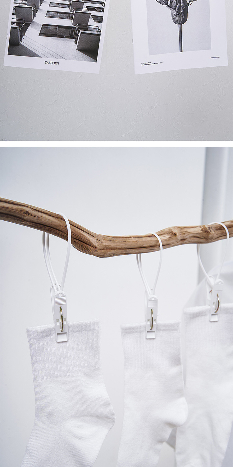 日本JSK 15个装旅游晾晒夹子带绳防风晾衣夹塑料衣夹晒毛巾袜子夹详情7