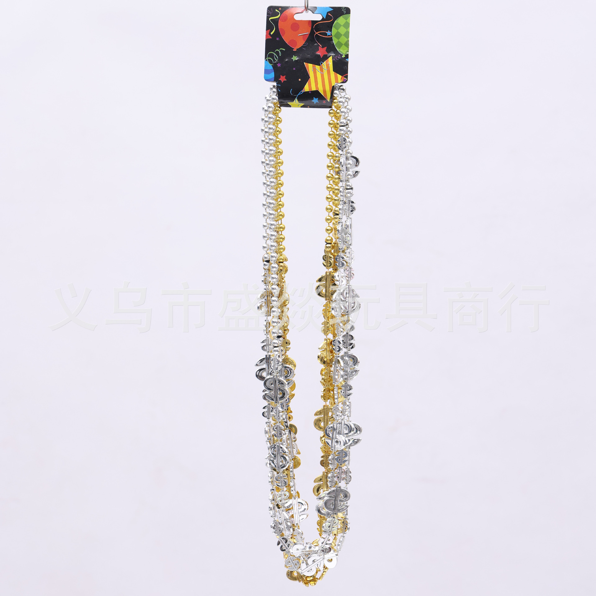 跨境亚马逊电镀大小美金项链珠链独立日狂欢项链狂欢节装饰珠链详情1