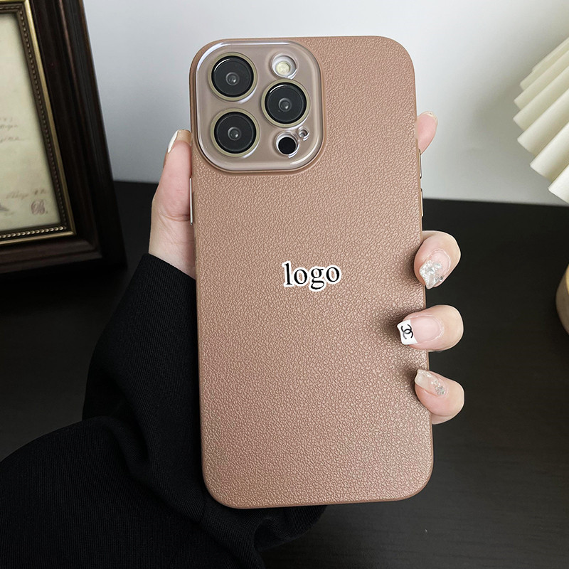 Crystal lens protection is suitable for Apple 15Promax phone case with lychee pattern, PC hard case, iPhone14 lens film scratch-resistant pic 28