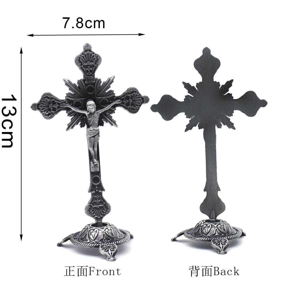 跨境外贸电商滴油金属十字架摆件办公室家用饰品挂饰详情12