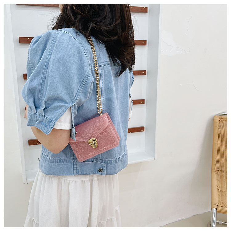 2021夏季新款PVC果冻包mini时尚花边小方包化妆包单肩斜挎ins女包详情6