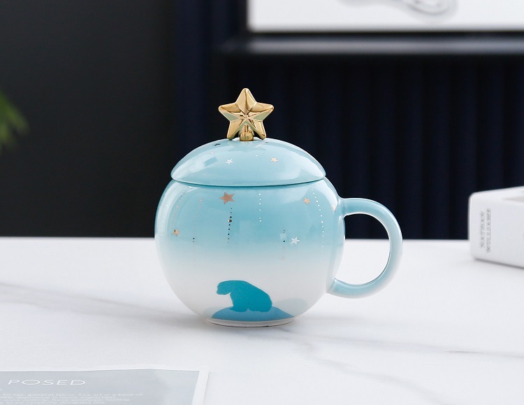 Cartoon rocket Planet mug, creative space astronaut water cup, large-capacity coffee cup gift box, ceramic cup pic 44