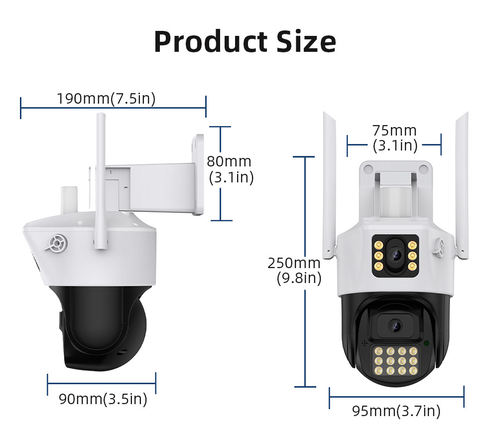 ICSEE dual-camera gun ball surveillance camera, a 360-degree home outdoor high-definition monitor with no blind spots pic 11