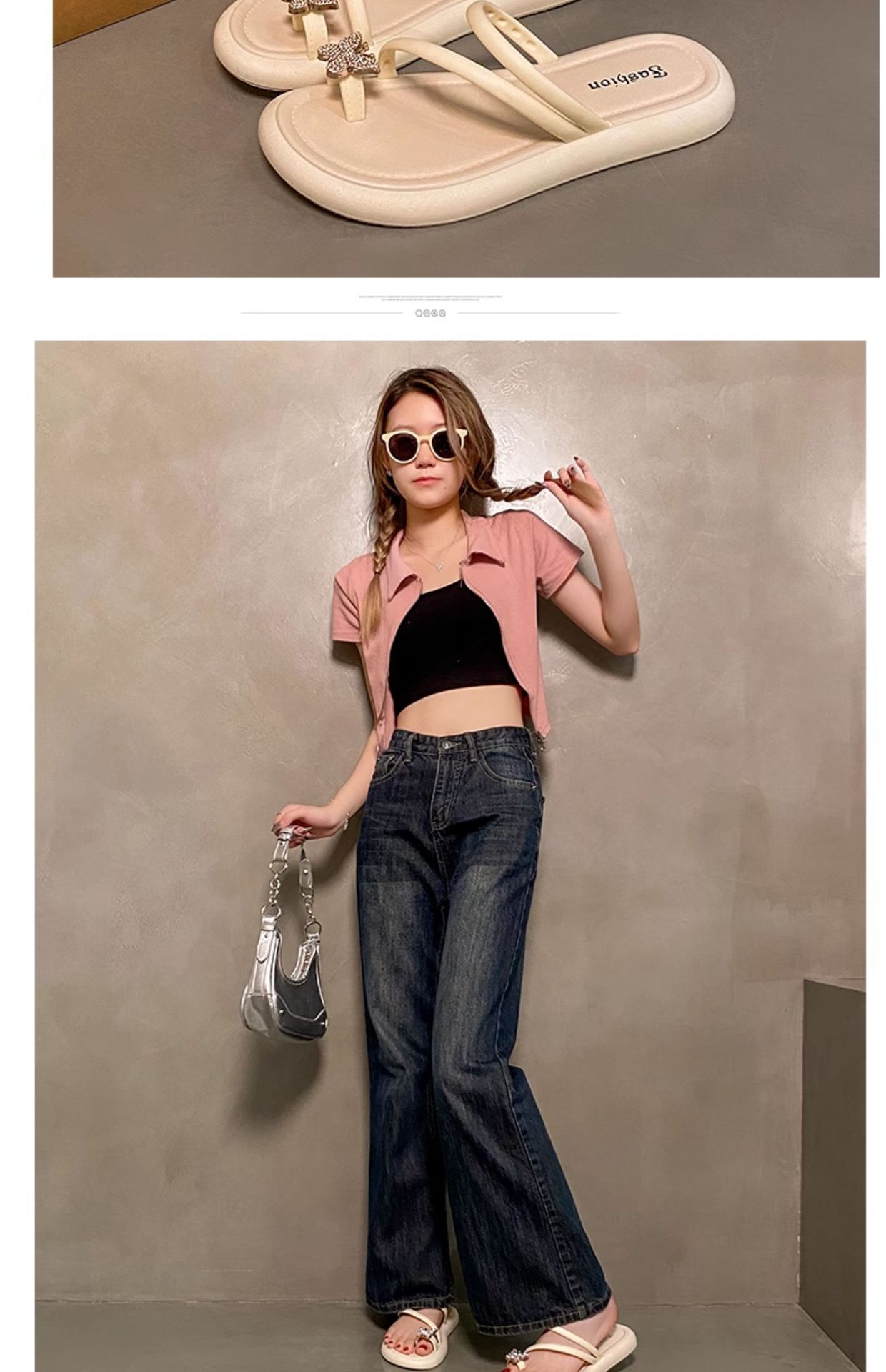 2024年新款时尚厚底凉鞋女夏季仙女风百搭软底防滑套趾沙滩罗马鞋详情20