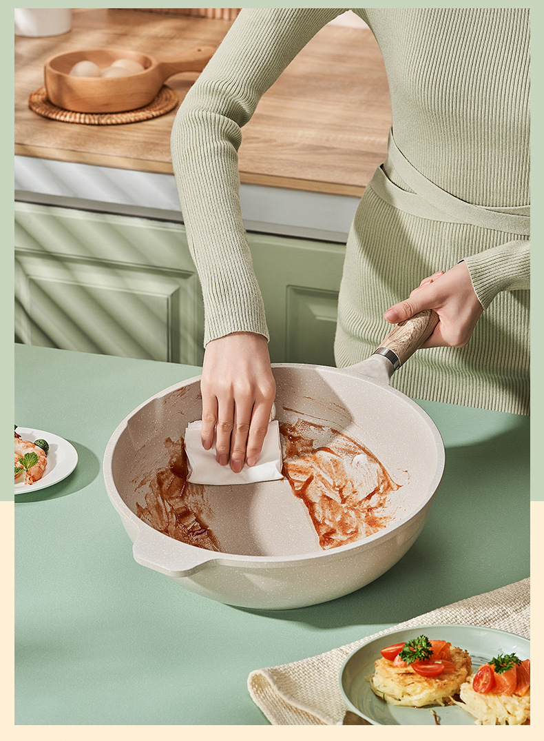 Factory direct sales of tourmaline wok, induction cooker wok, smoke-free wok, induction cooker and gas stove universal wok pic 6