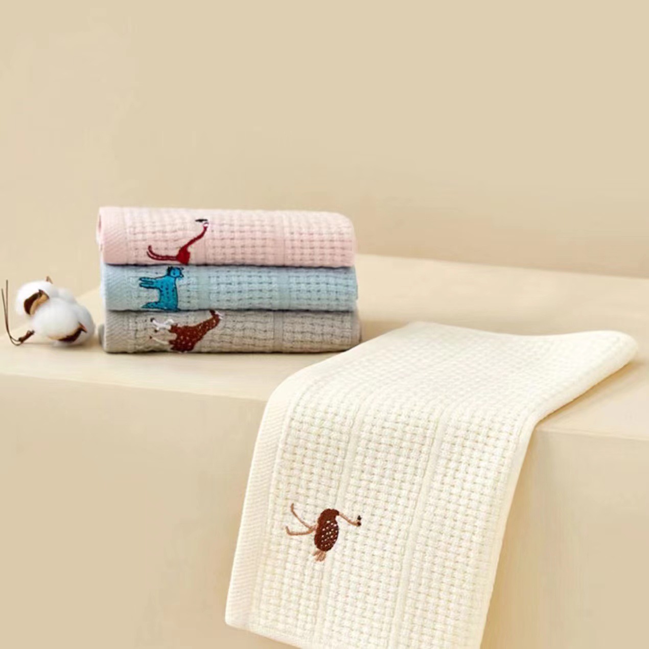 暮色亿清晨洗脸巾纯棉吸水洁面巾居家日用方巾婚庆伴手礼节日礼品详情4