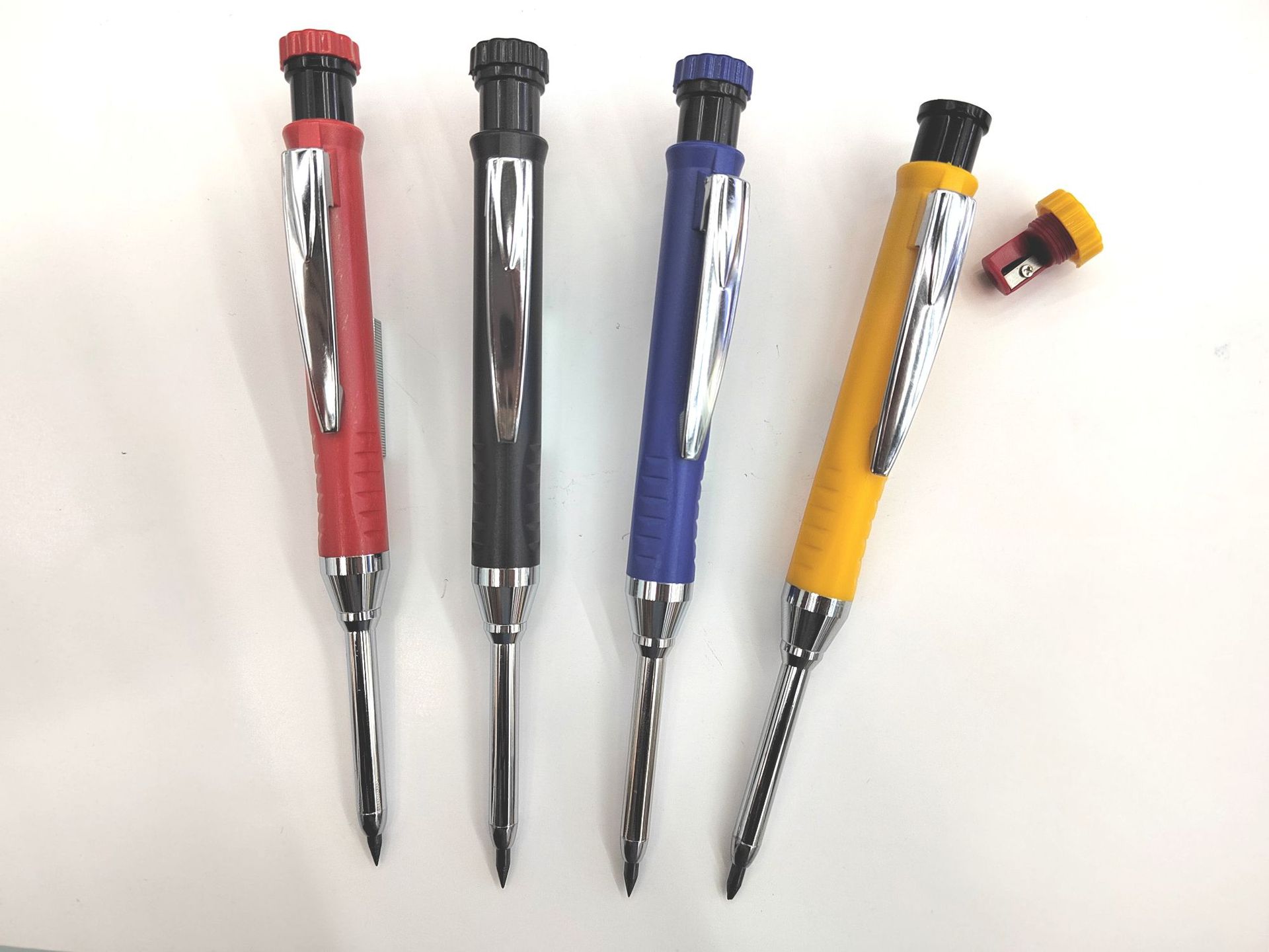 Cross-border deep hole woodworking pencil special marking and line drawing pen, 2.8mm engineering pen, 4-color pen barrel lead core pic 2