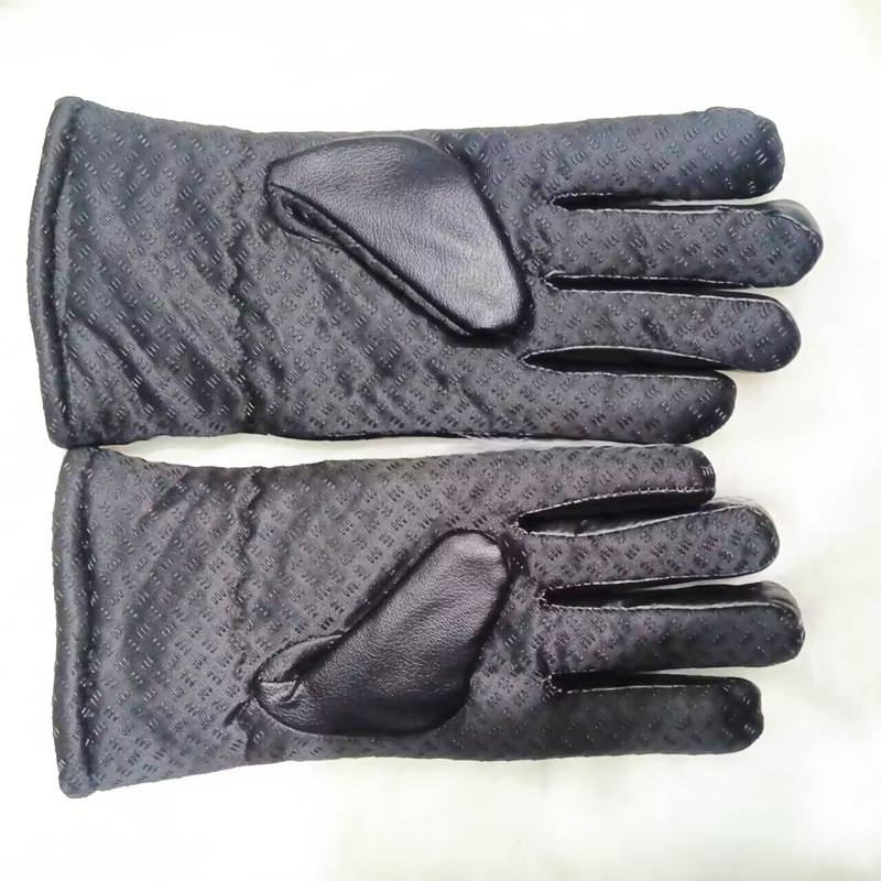 跨境加长摩托车保暖皮手套男士加厚加绒骑行防滑手套详情5
