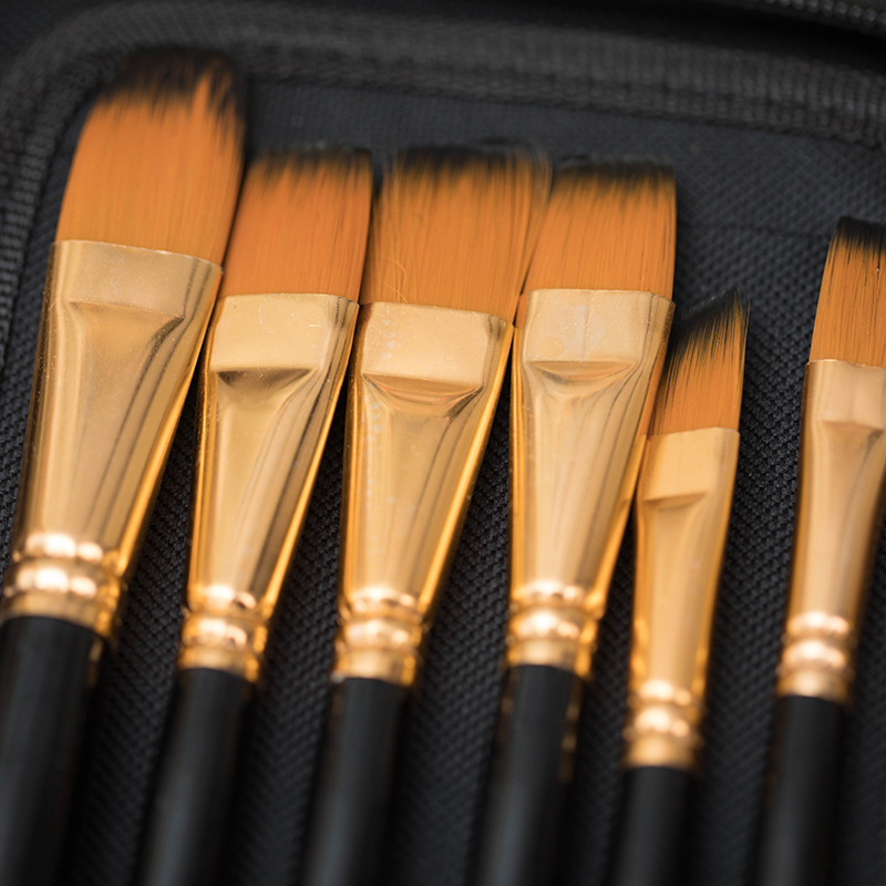 High-quality 15-piece oil painting brush cloth bag set, gouache acrylic watercolor oil painting brush set in stock pic 5